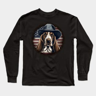 Patriotic Basset Hound Long Sleeve T-Shirt